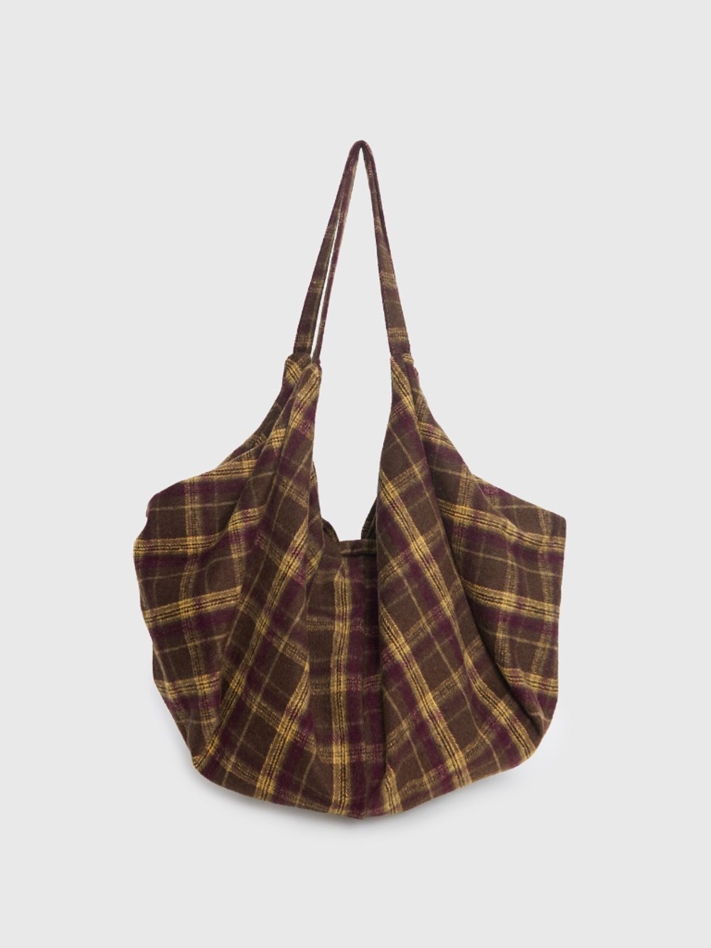 NWOT Oversized Tote Bag Brown Check - Picture 4 of 6
